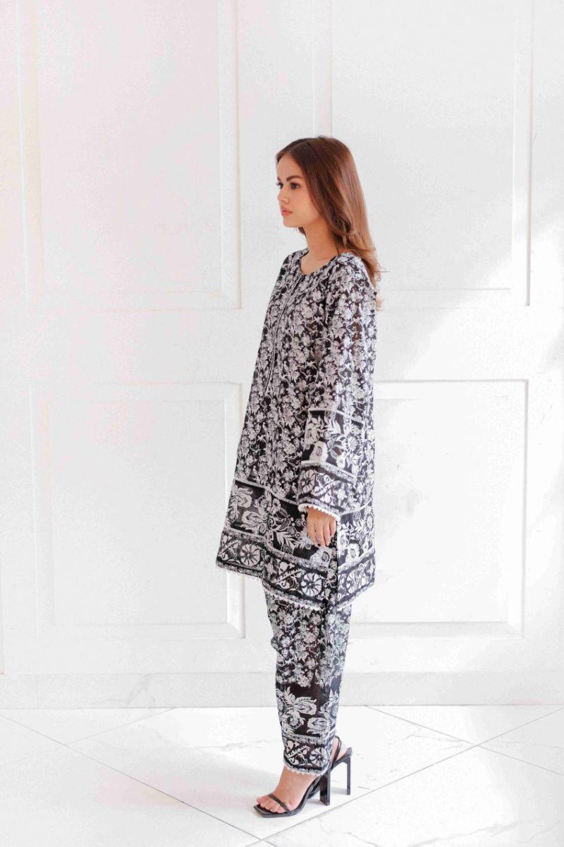 Shehrnaz - SHK-1378 - Serin - Black - Lawn - 2 Piece