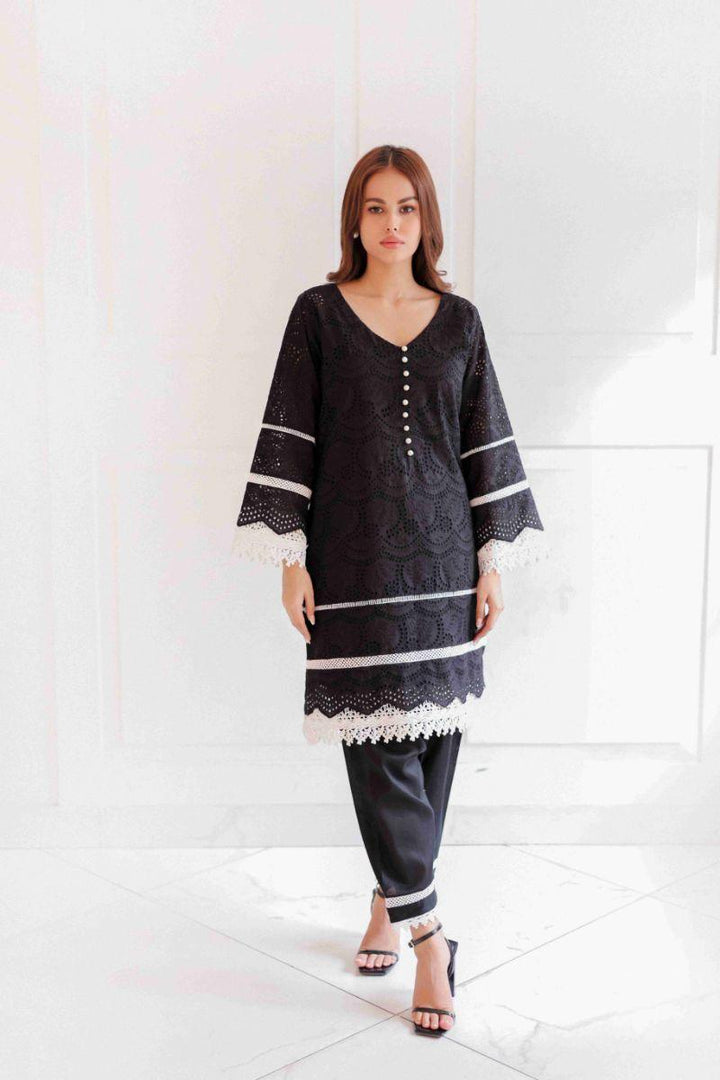 Shehrnaz - SHK-1379 - Arwen - Black - Chikan - 2 Piece