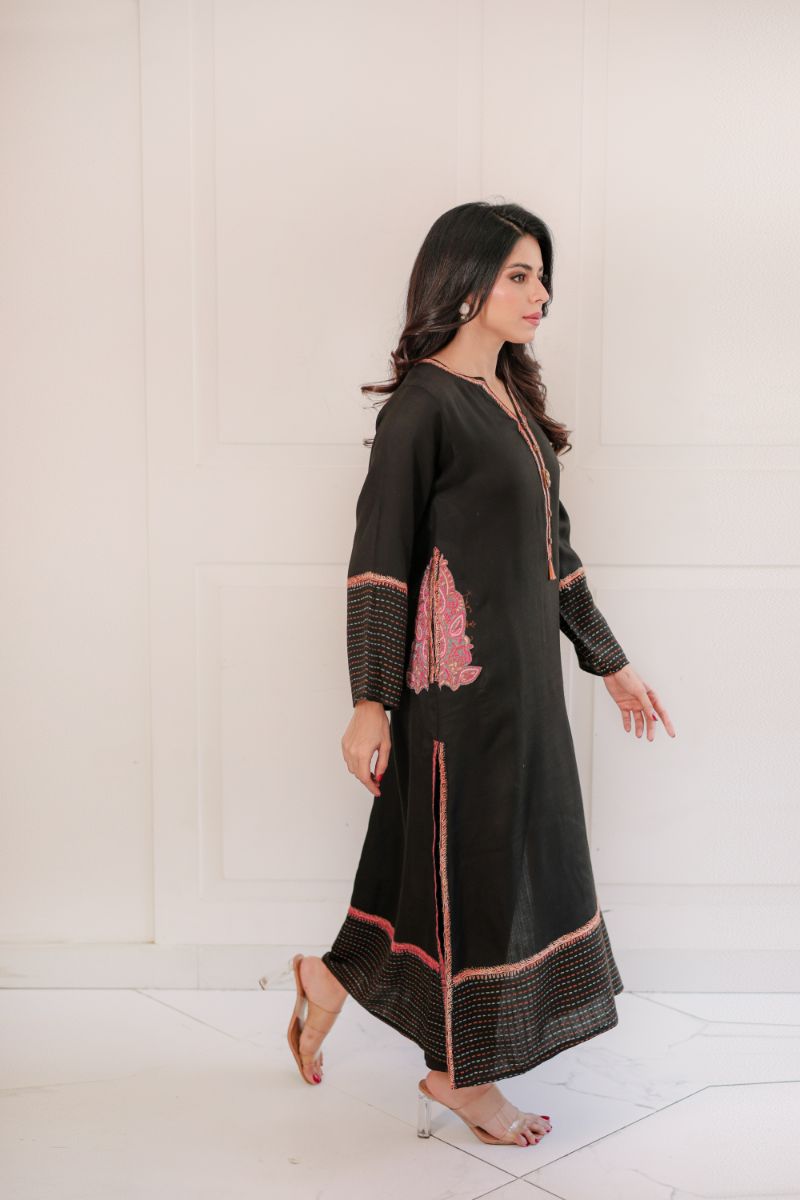 Shehrnaz - SHK-1422 - black - wool - 2 Piece