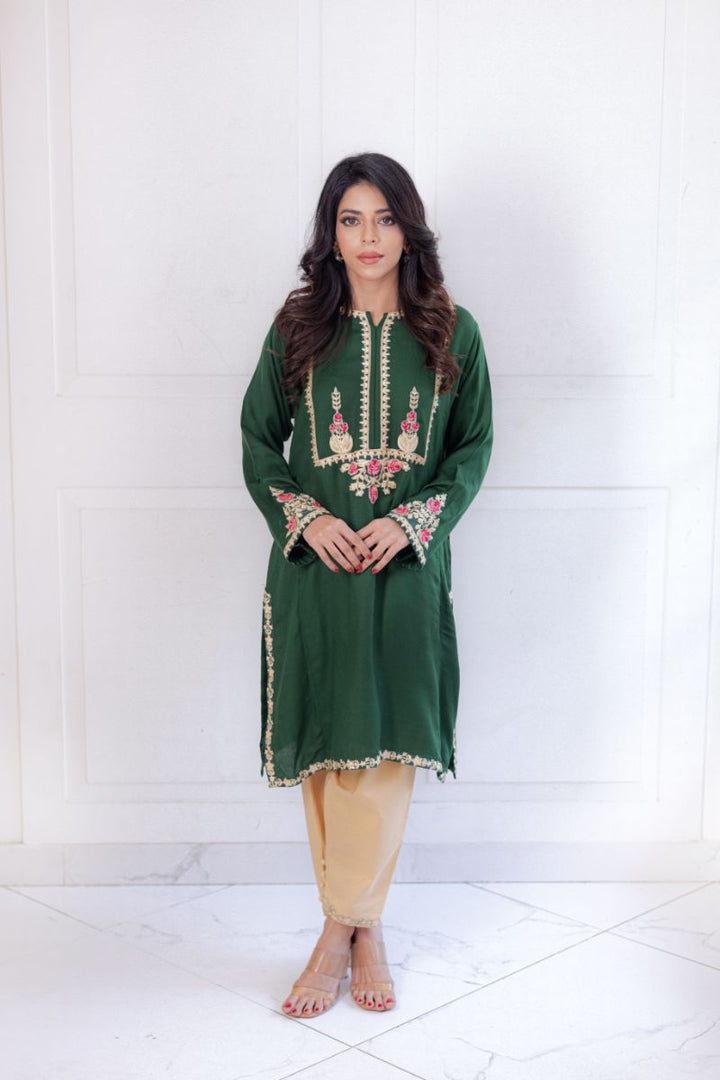 Shehrnaz - SHK-1423 - green - wool - 2 Piece