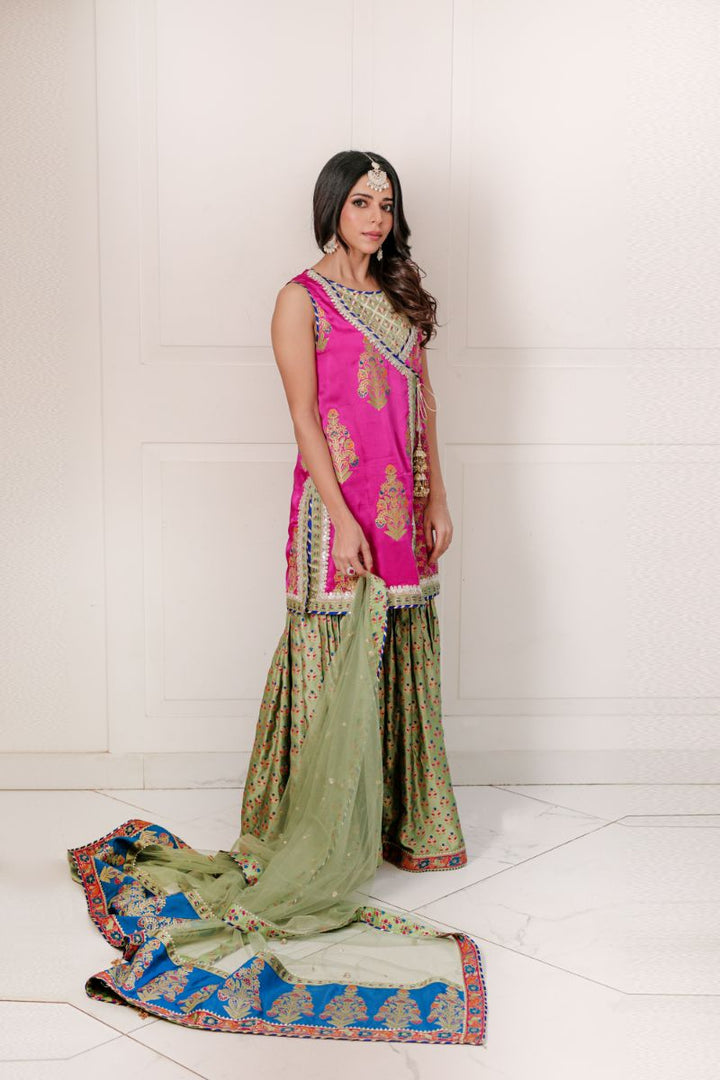 Shehrnaz - SHK-1419 - Green - Satin silk / net  - 3 Piece