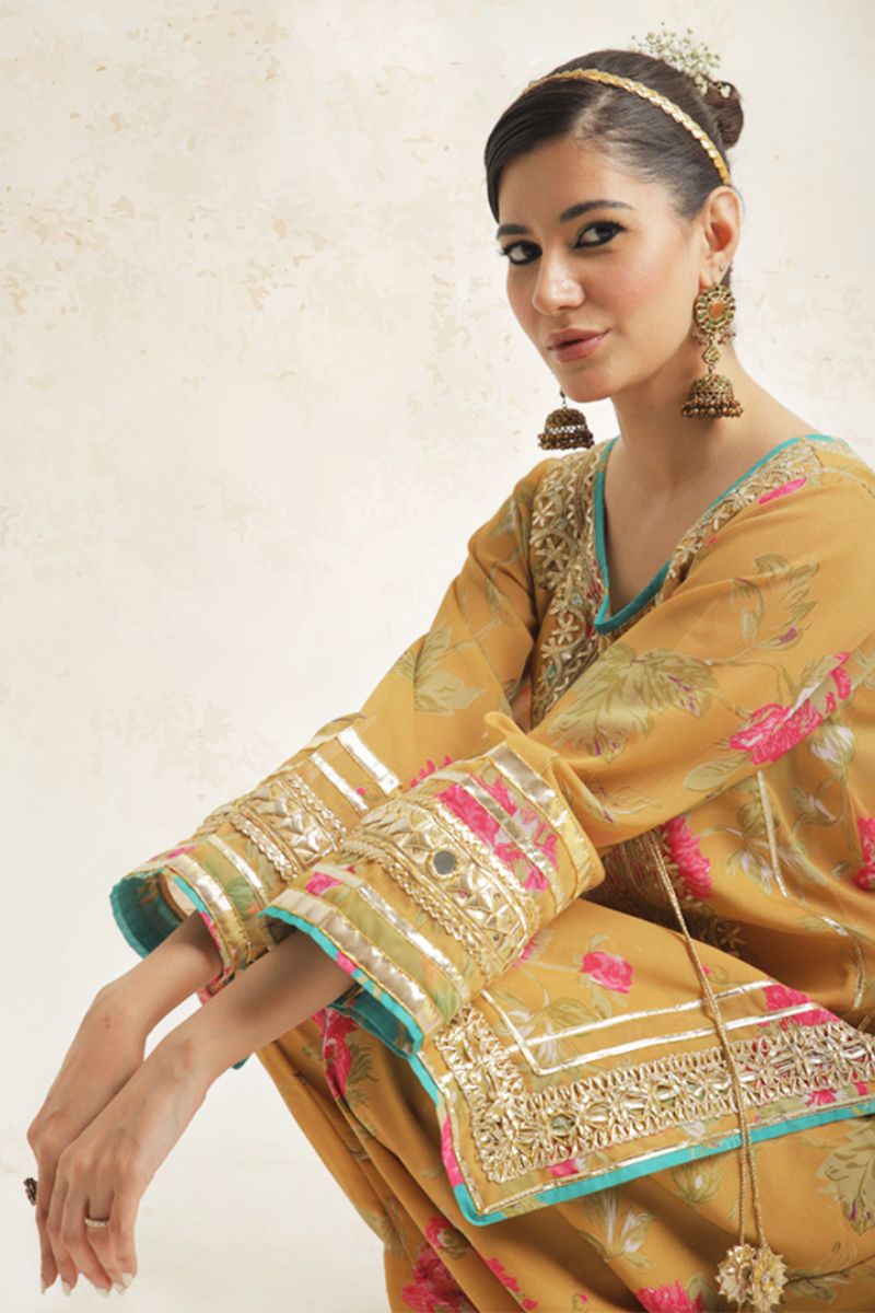 Gulenoor - Sarsoon - Mustard - Acrylic Lawn - 3 Piece