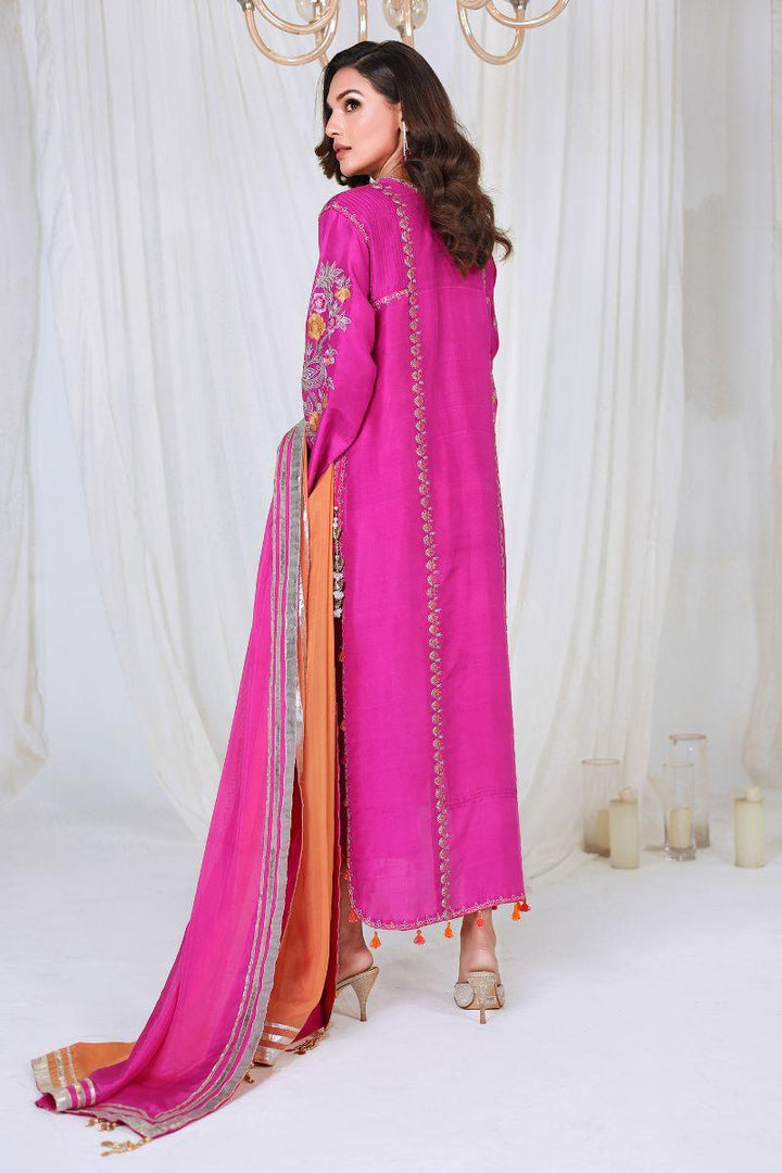 Reema Ahsan - VANYA - Pure raw silk  - Magenta pink  - 3 Piece