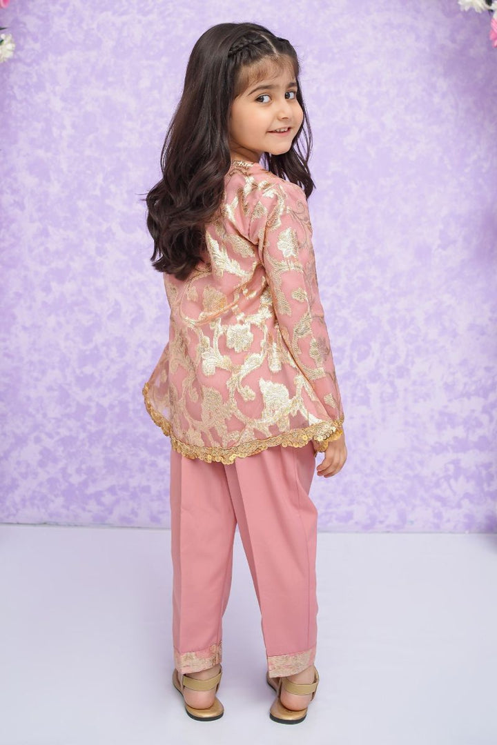 Modest - Hoor - Banarasi - Pink - Girls 2 Piece Suit