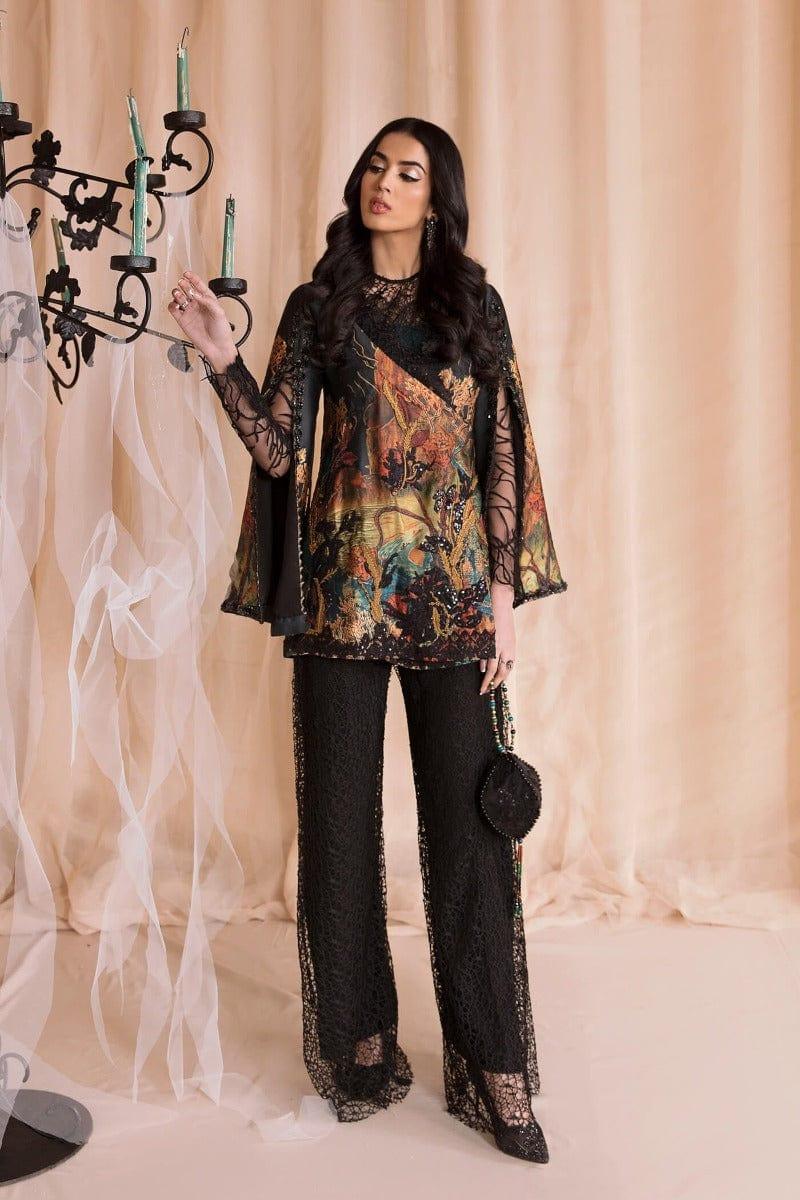 Nilofer Shahid - Midnight pearl - Black Cape - Embroidered - 3 Piece - Studio by TCS