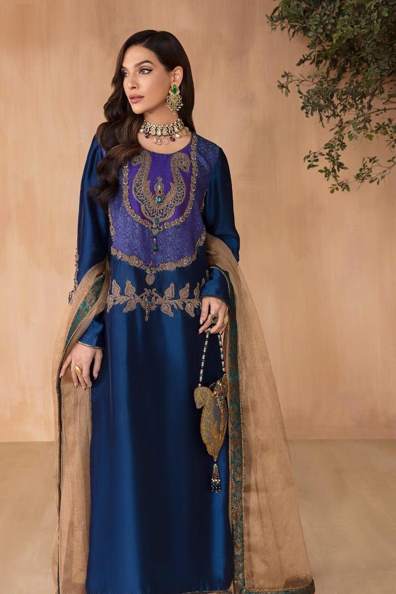 Nilofer Shahid - sapphire daze - Silk Embroidered - 3 Piece - Studio by TCS