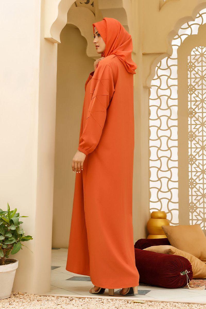 Abaya.pk - Alaara Abaya & Hijab - Chiffon & Peach Wool Fabric