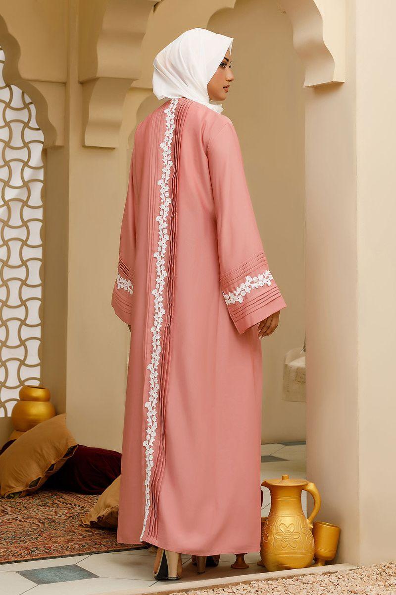 Abaya.pk - AYLIN PINK ABAYA & Hijab - Chiffon & Nada Fabric