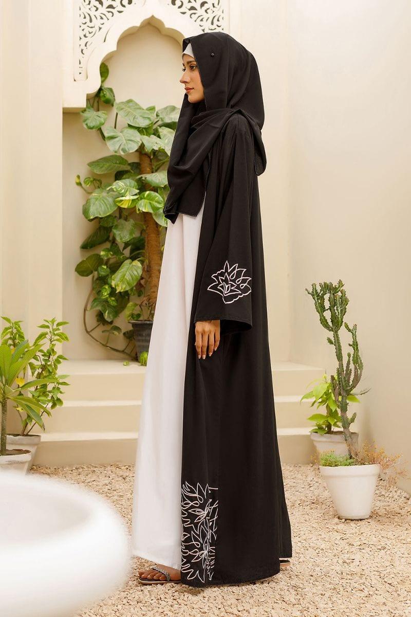 Hijabi - Double-Layer Abaya with White Malai Inner - Studio by TCS