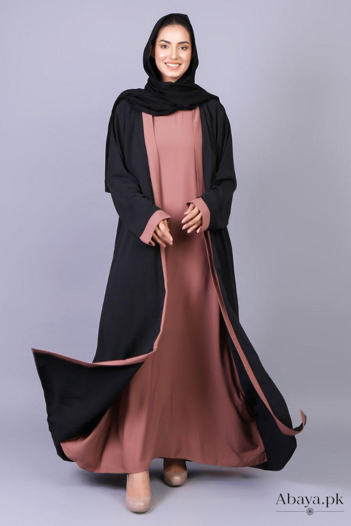 Abaya.pk - Shanayl Abaya - Nada fabric - Black & Brown