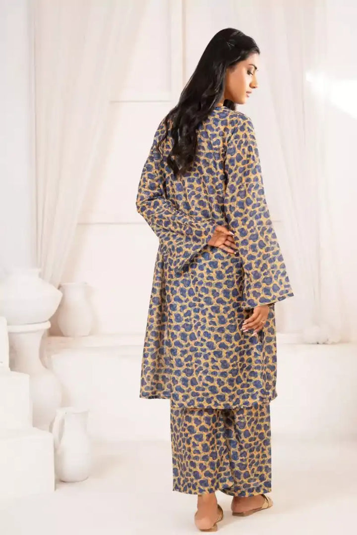 Ayla Studio - Leopard Garden - Swiss Lawn - Blue & Mustard - 2 Piece