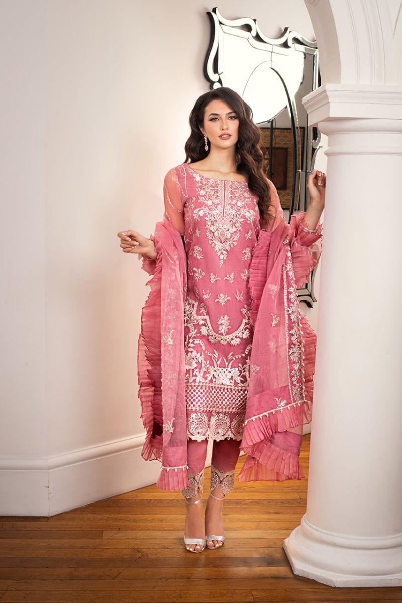 Kaanchi London - Mehru - Stunning Pink - Organza Shirt - 3 Piece - Studio by TCS