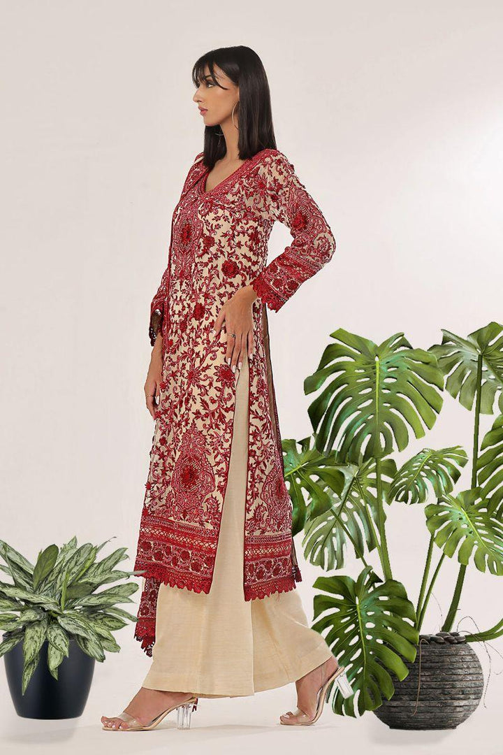 Rizwan Beyg - Mareeha Red - Cotton Net - Red - 2 Piece