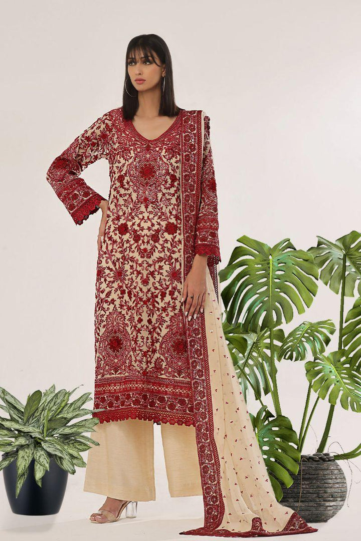 Rizwan Beyg - Mareeha Red - Cotton Net - Red - 2 Piece