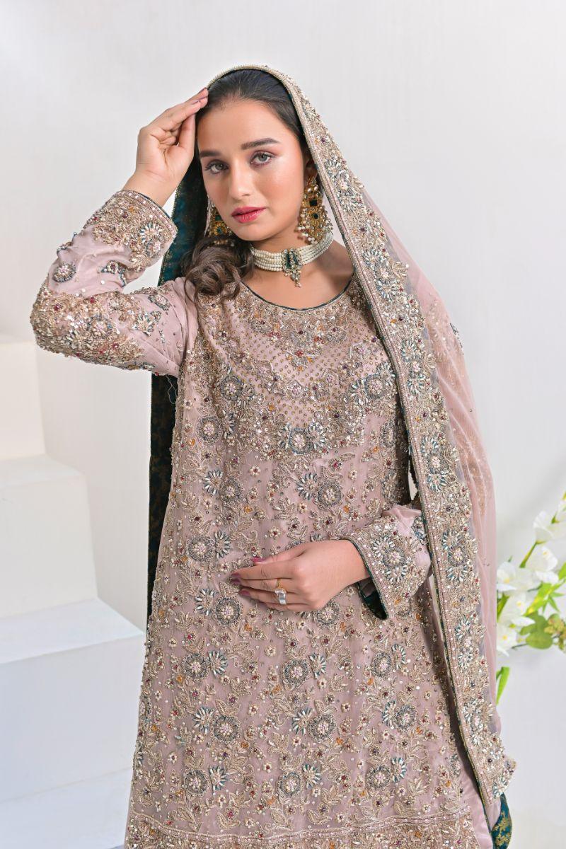 Rubys Couture - Zimal - Sharara - Chiffon & Jamawar - 3 Piece