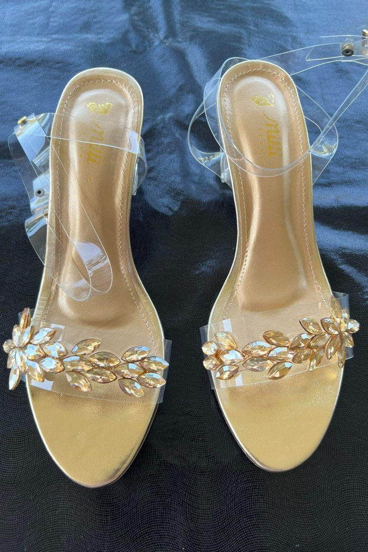 Milli Shoes - Strap Heels - Golden - 3692