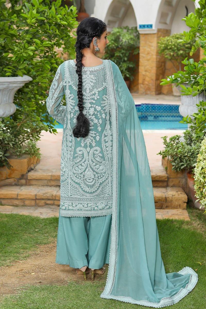 Rizwan Beyg - Mephisto Aqua - Cotton Net - Gold - 2 Piece - Studio by TCS