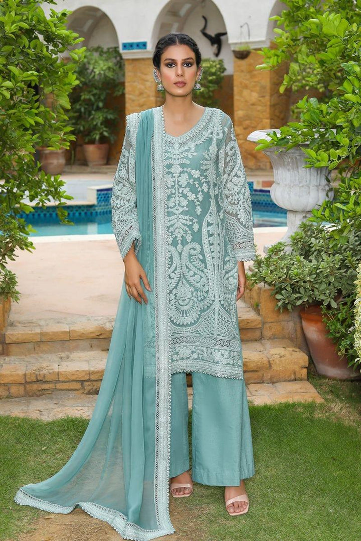 Rizwan Beyg - Mephisto Aqua - Cotton Net - Gold - 2 Piece - Studio by TCS