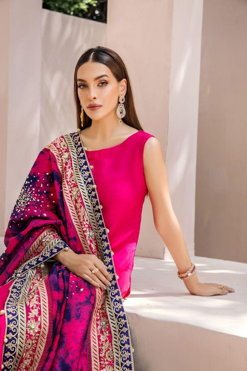 Malook - Inayat - Silk - Shocking pink - Studio by TCS