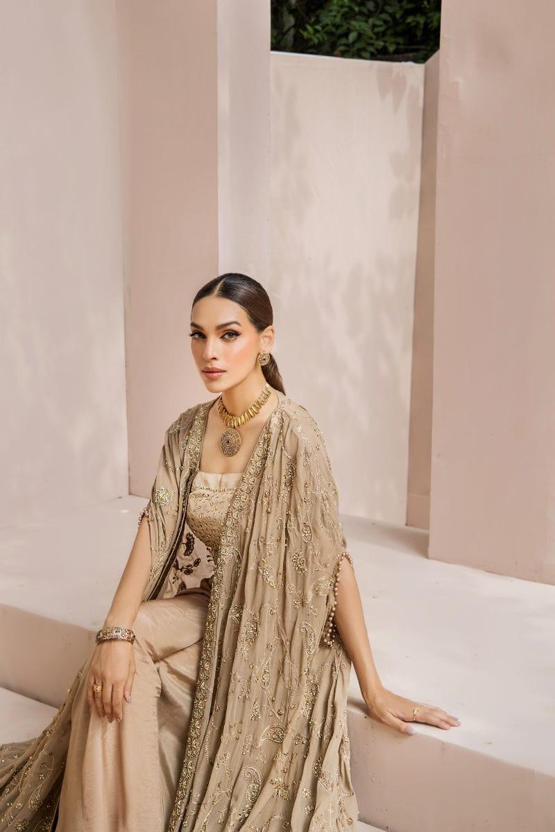 Malook - Kiran - Chiffon - Beige - 3 Piece - Studio by TCS