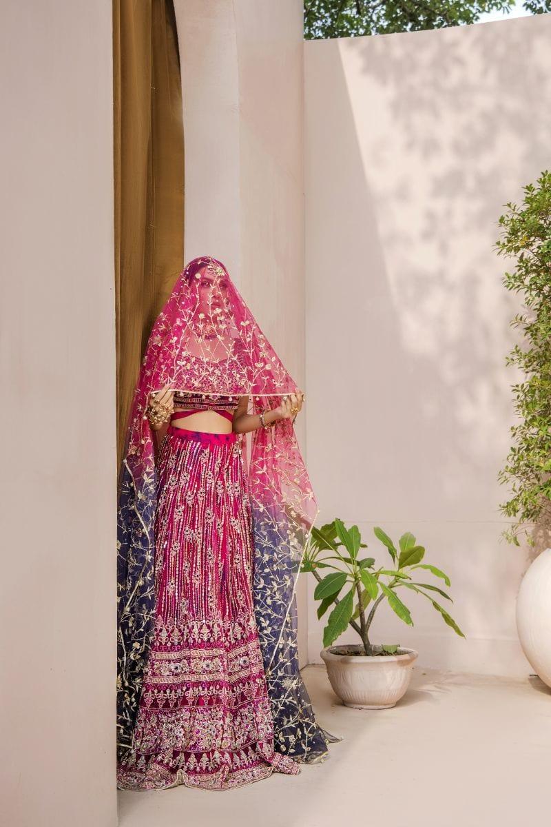 Malook - Tabeer - Silk - Magenta and blue - 3 Piece - Studio by TCS