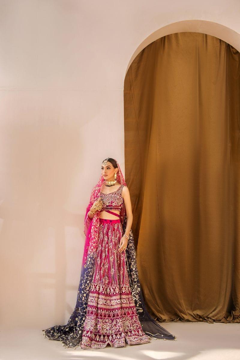 Malook - Tabeer - Silk - Magenta and blue - 3 Piece - Studio by TCS