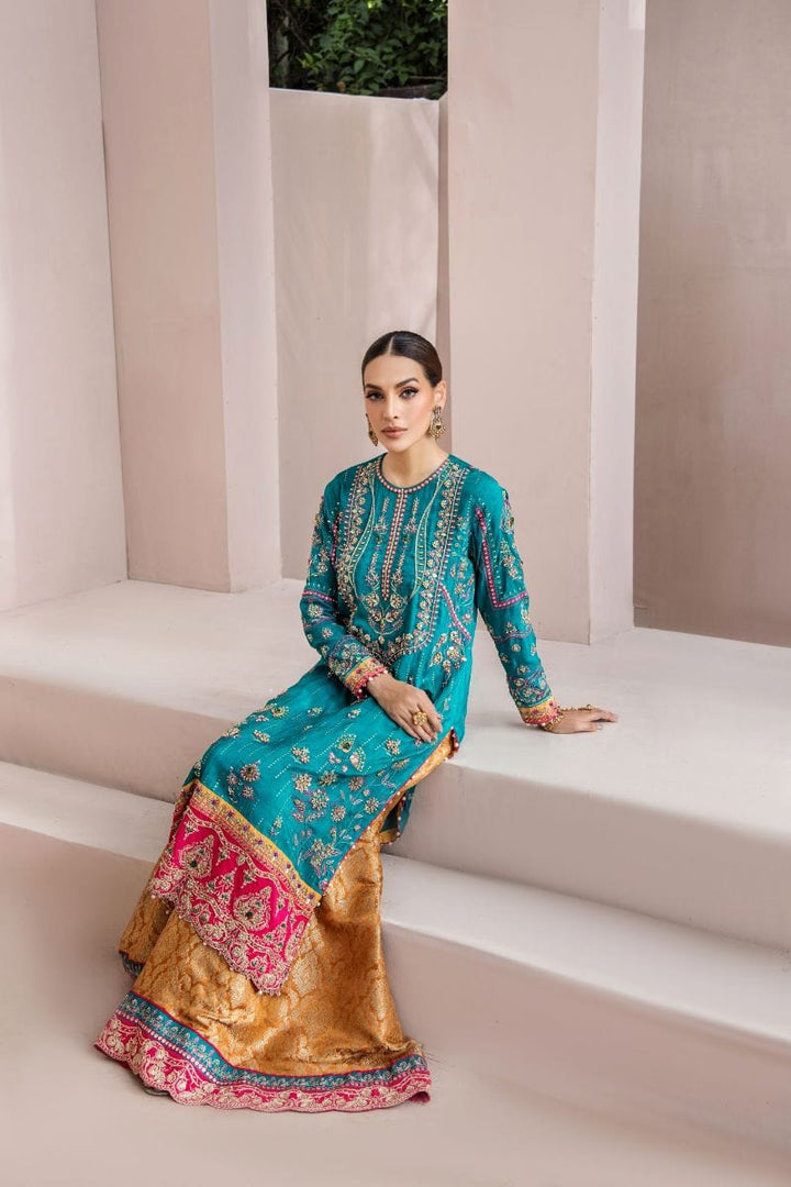 Malook - Zeenia - Silk - Emerald green - 3 Piece - Studio by TCS