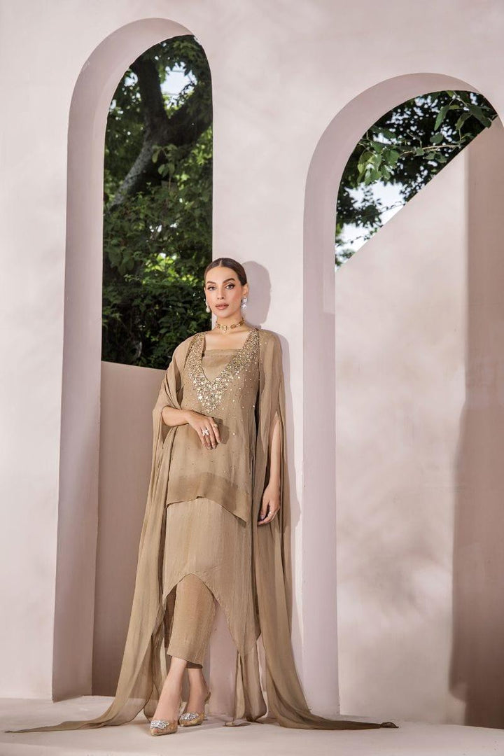 Malook - Zaria - Chiffon - Beige - 2 Piece - Studio by TCS