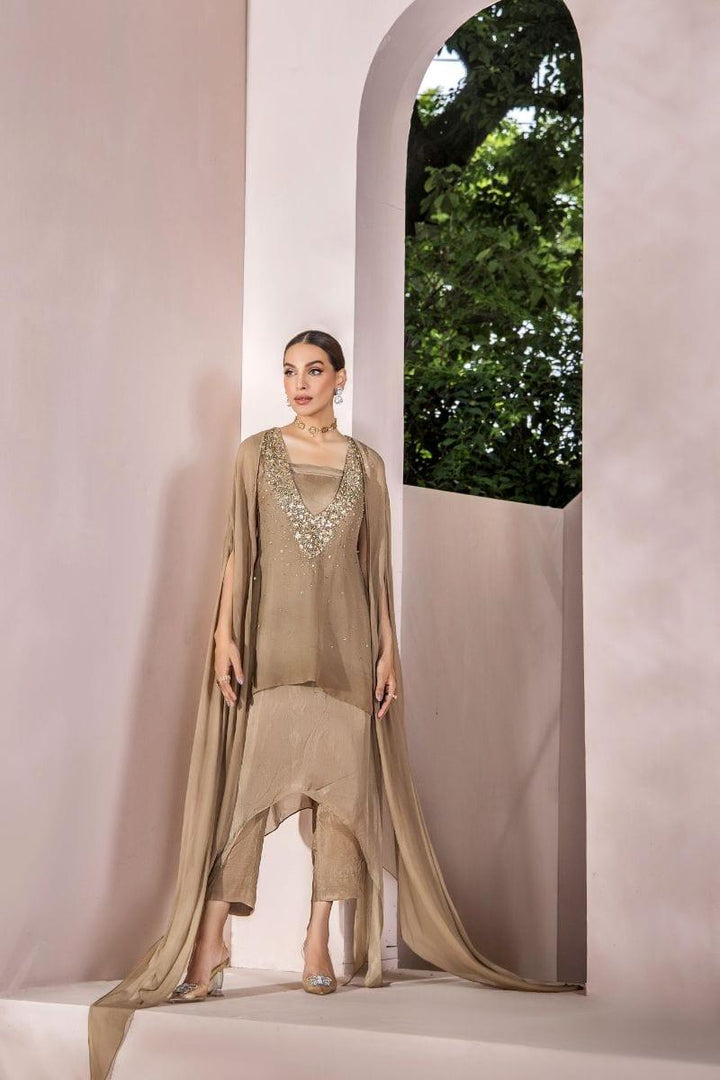 Malook - Zaria - Chiffon - Beige - 2 Piece - Studio by TCS