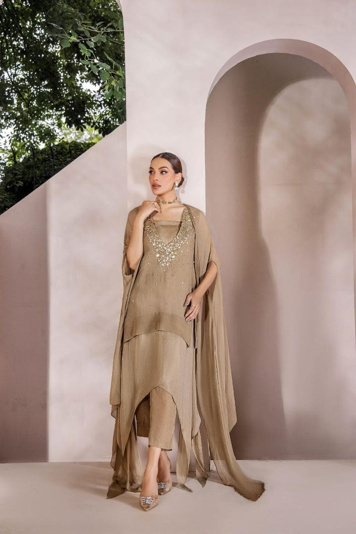 Malook - Zaria - Chiffon - Beige - 2 Piece - Studio by TCS