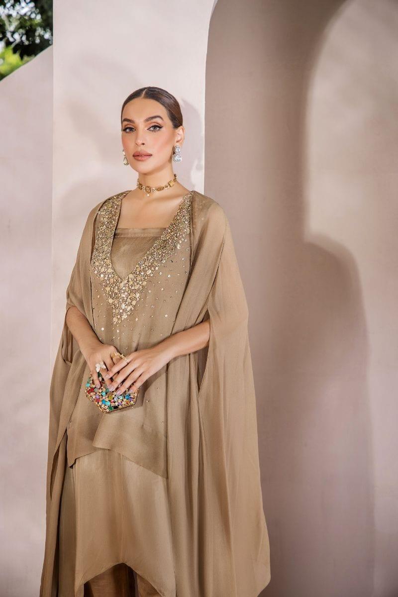 Malook - Zaria - Chiffon - Beige - 2 Piece - Studio by TCS