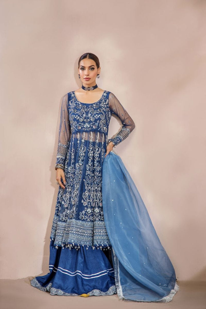 Malook - Pareeshay - Net - Dark blue - 3 Piece - Studio by TCS