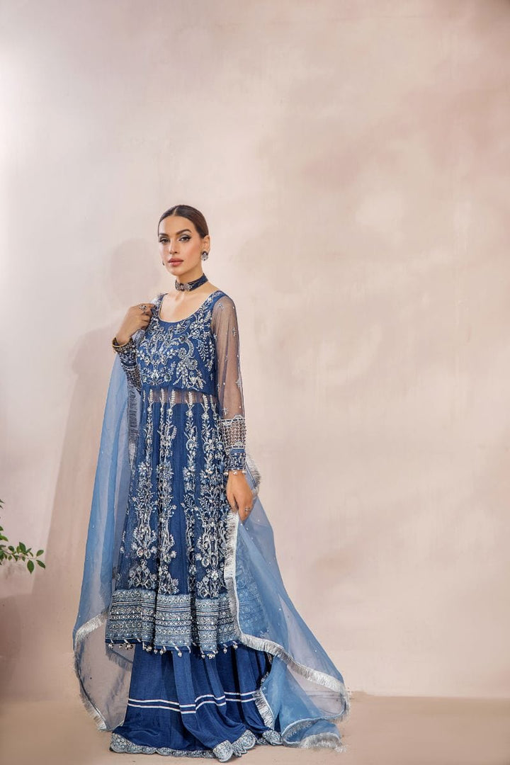 Malook - Pareeshay - Net - Dark blue - 3 Piece - Studio by TCS