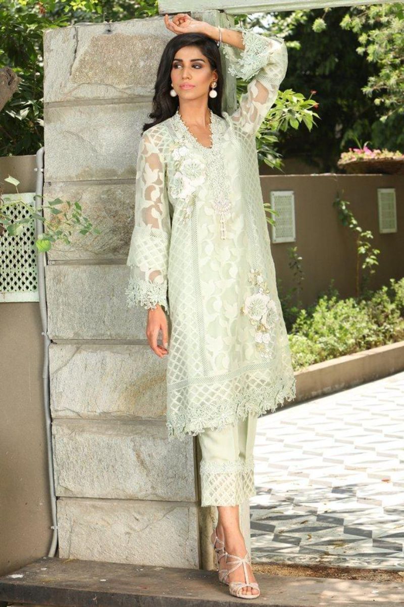 Maheen Trends - Elysian - Mint Green - 2 Piece - Organza