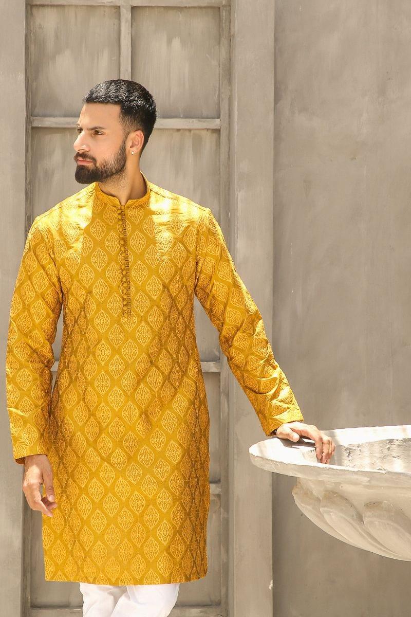 GEM GARMENTS - Nisbat - Band Collar - Marigold - 2 Piece - Studio by TCS