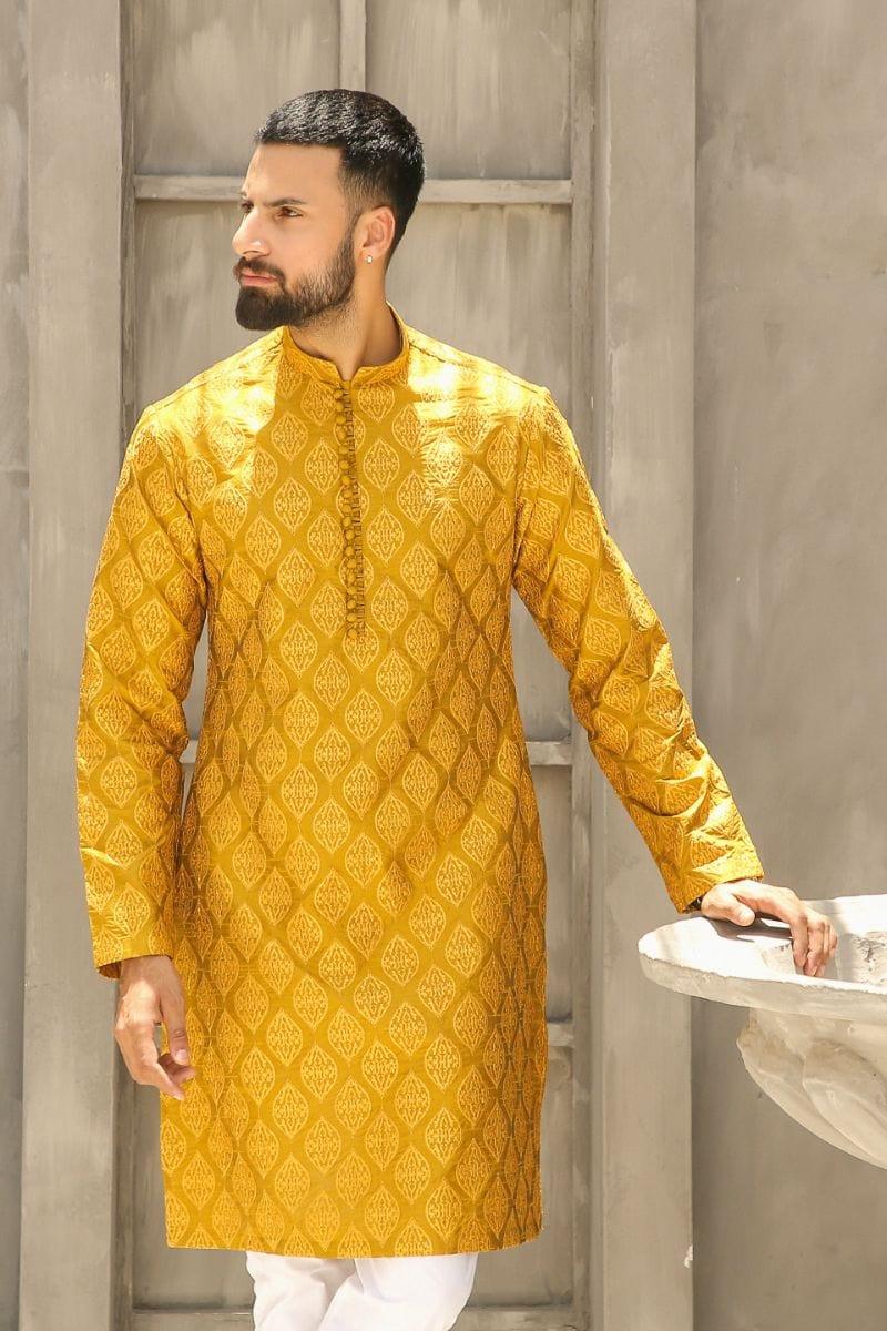 GEM GARMENTS - Nisbat - Band Collar - Marigold - 2 Piece - Studio by TCS