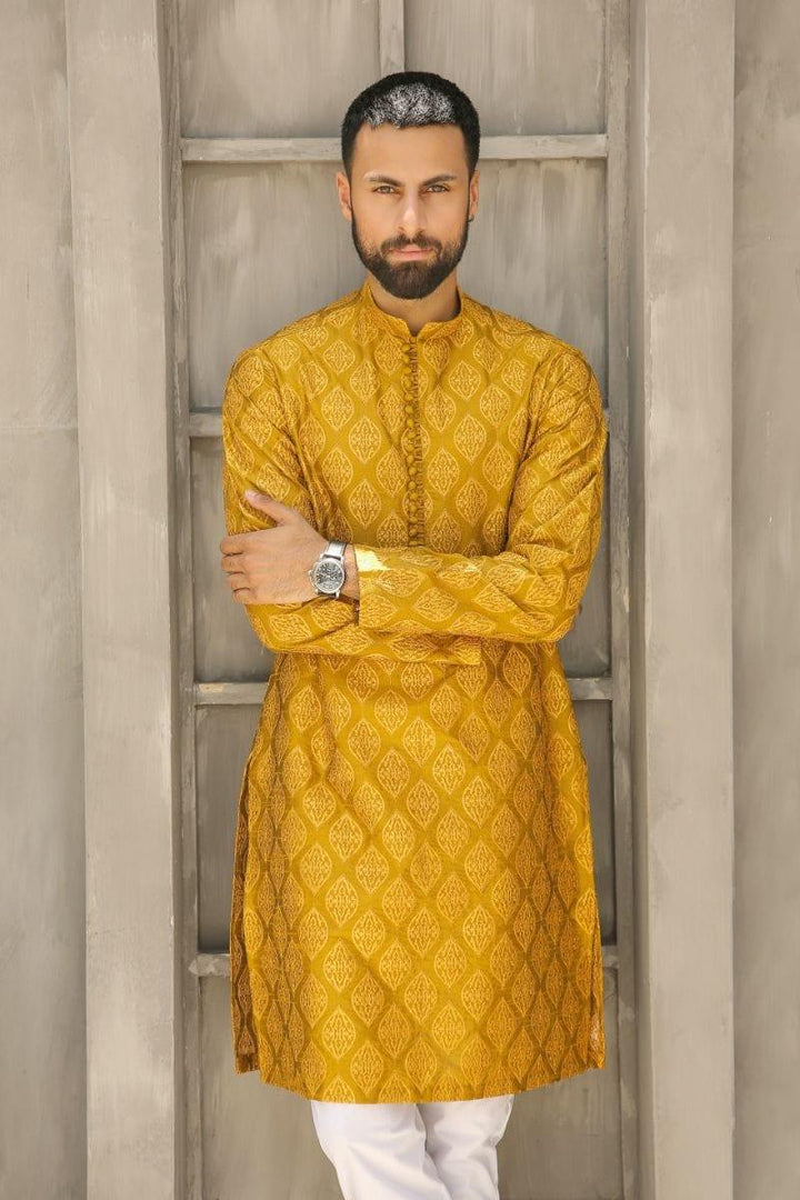 GEM GARMENTS - Nisbat - Band Collar - Marigold - 2 Piece - Studio by TCS