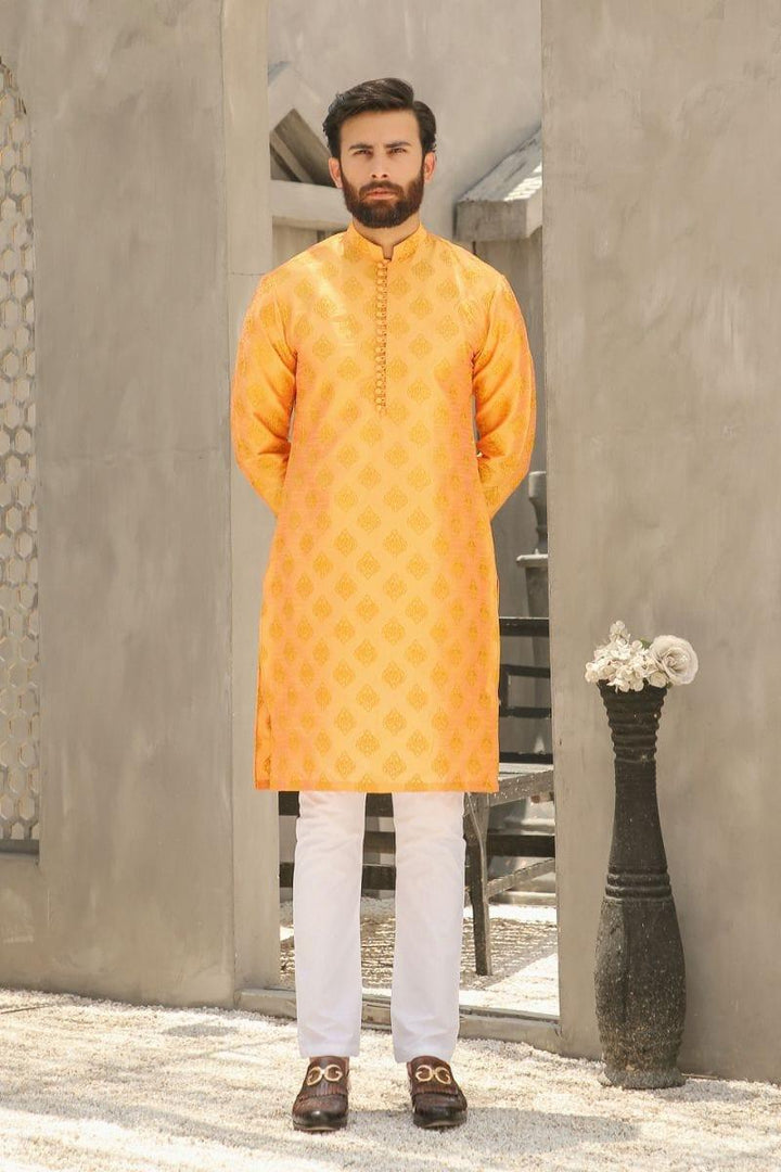 GEM GARMENTS - Iqraar - Band Collar - Saffron - 2 Piece - Studio by TCS