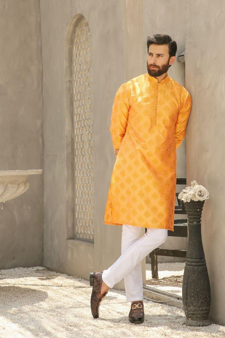 GEM GARMENTS - Iqraar - Band Collar - Saffron - 2 Piece - Studio by TCS