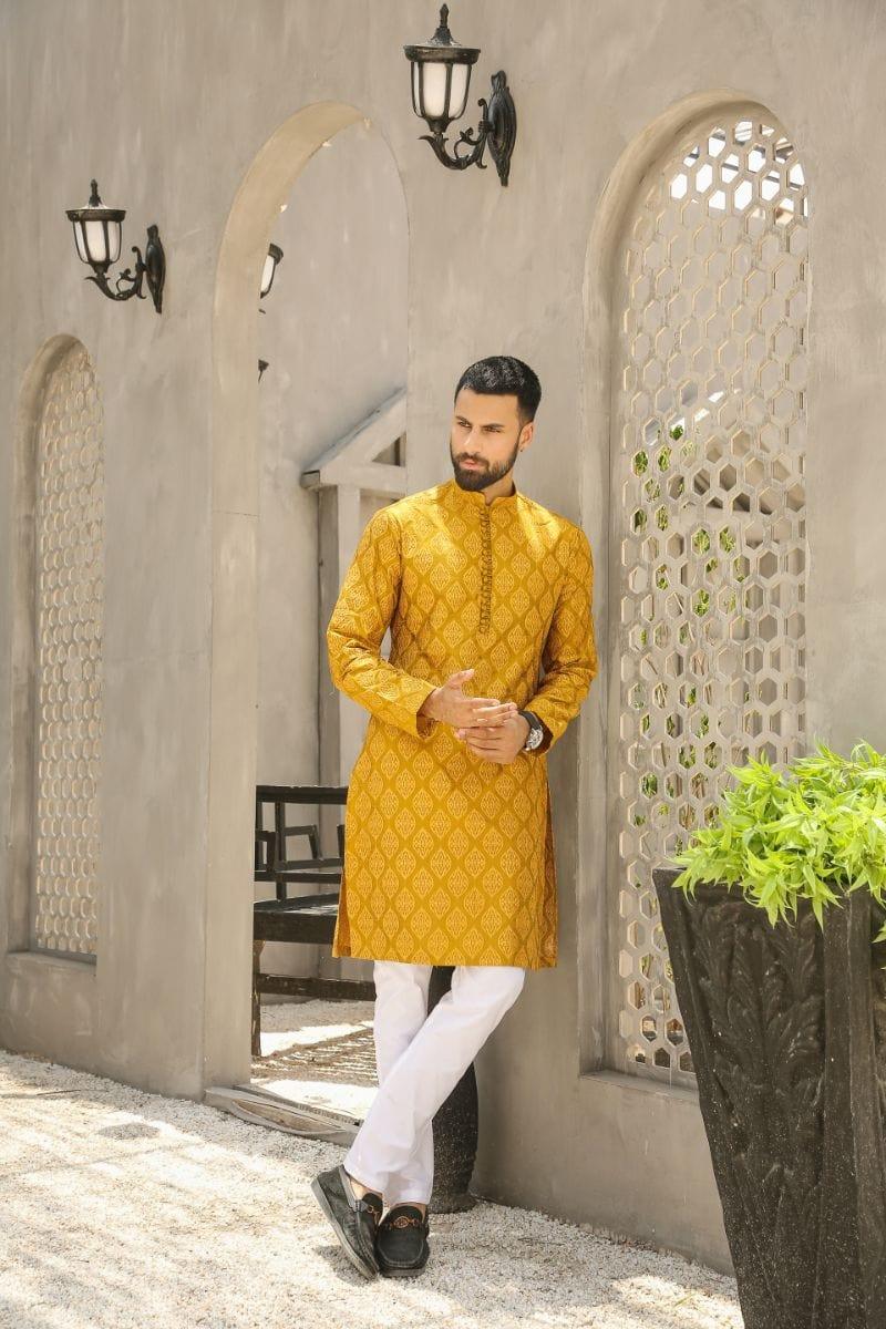 GEM GARMENTS - Nisbat - Band Collar - Marigold - 2 Piece - Studio by TCS