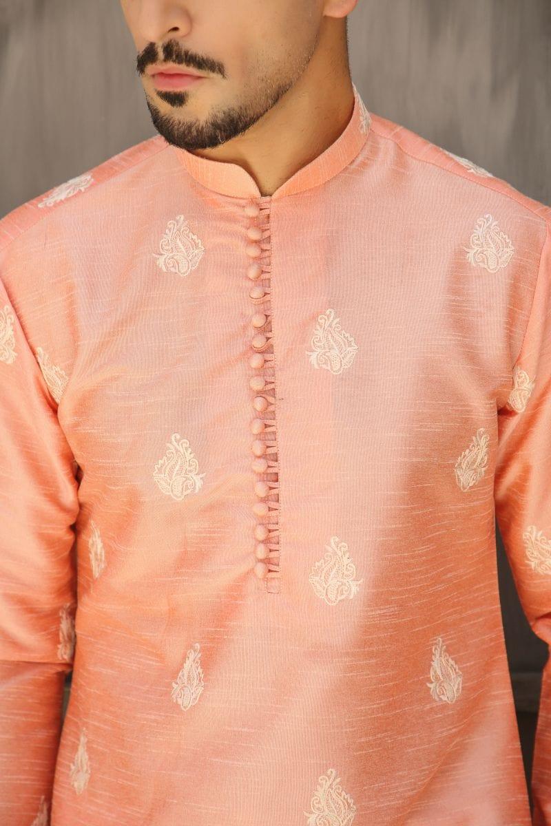 GEM GARMENTS - Payaab - Band Collar - Salmon - 2 Piece - Studio by TCS