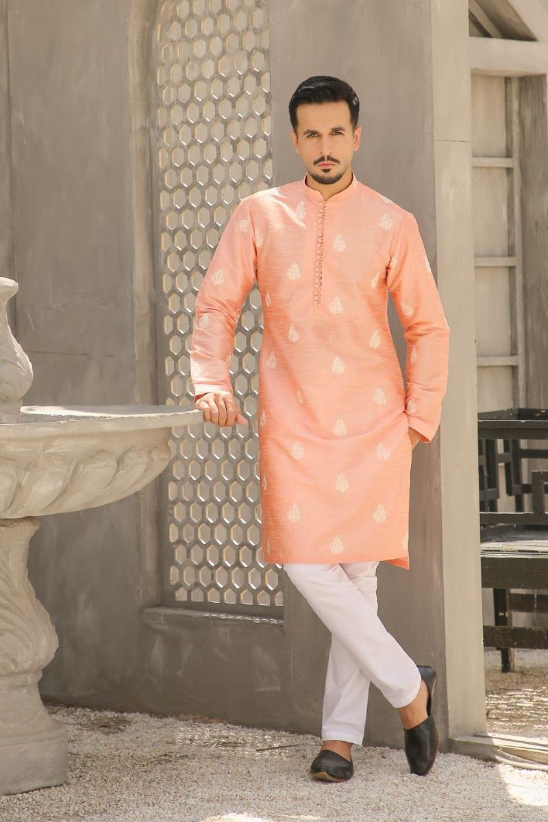 GEM GARMENTS - Payaab - Band Collar - Salmon - 2 Piece - Studio by TCS