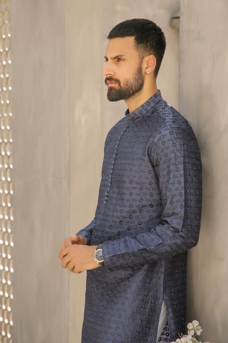 GEM GARMENTS - Uns - Band Collar - Greyish Blue - 2 Piece - Studio by TCS