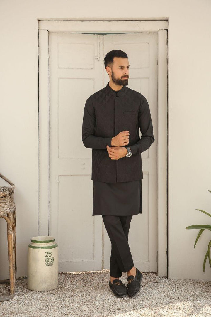 GEM GARMENTS - Raqs - Band Collar - Black - Waistcoat - 1 Piece - Studio by TCS