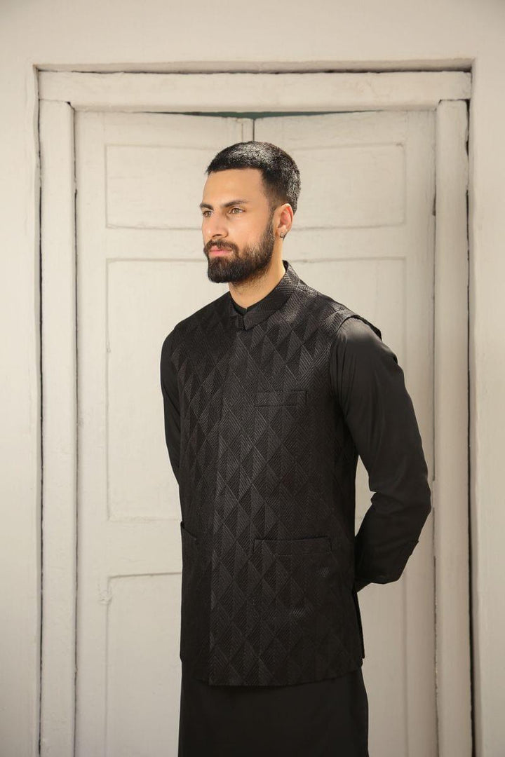 GEM GARMENTS - Raqs - Band Collar - Black - Waistcoat - 1 Piece - Studio by TCS