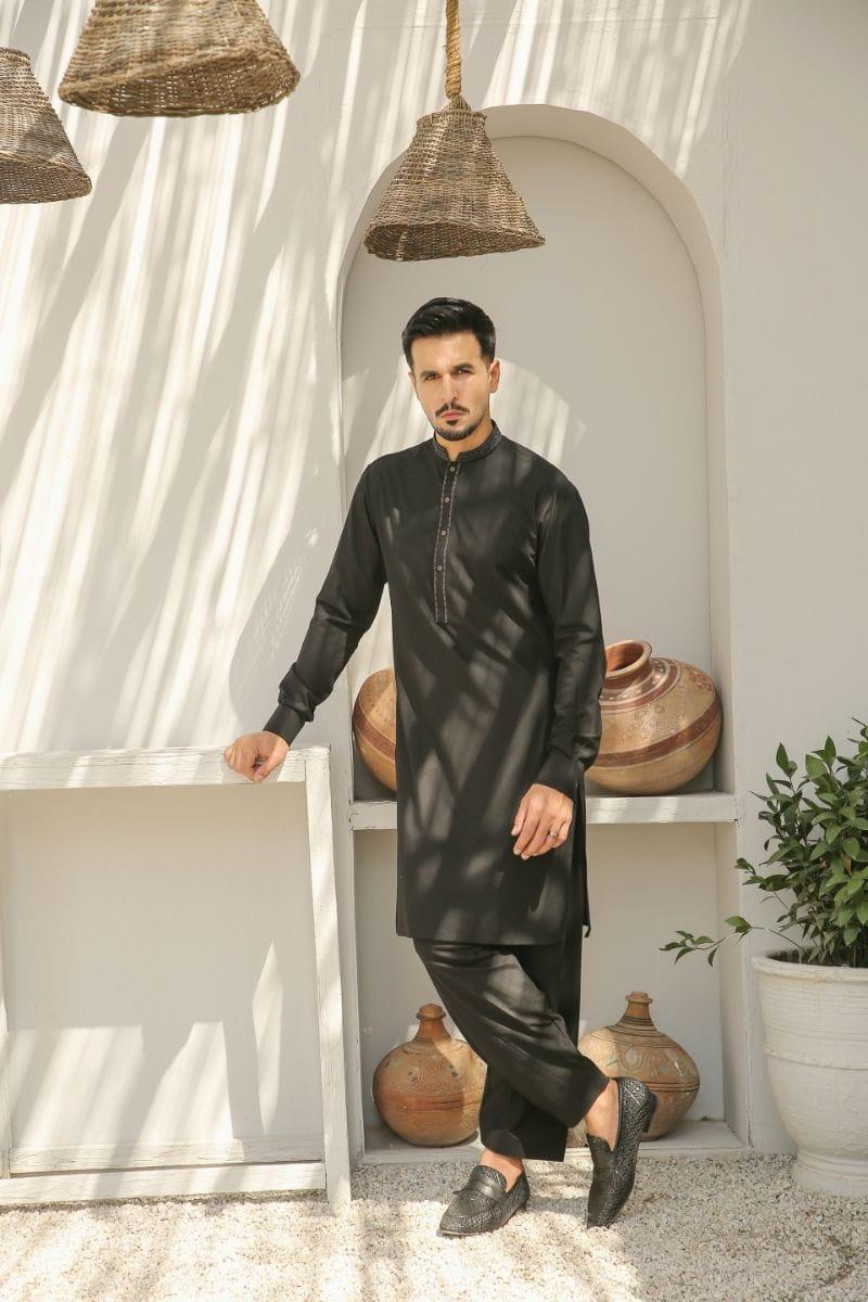 GEM GARMENTS - Qalb - Band Collar - Black - 2 Piece - Studio by TCS