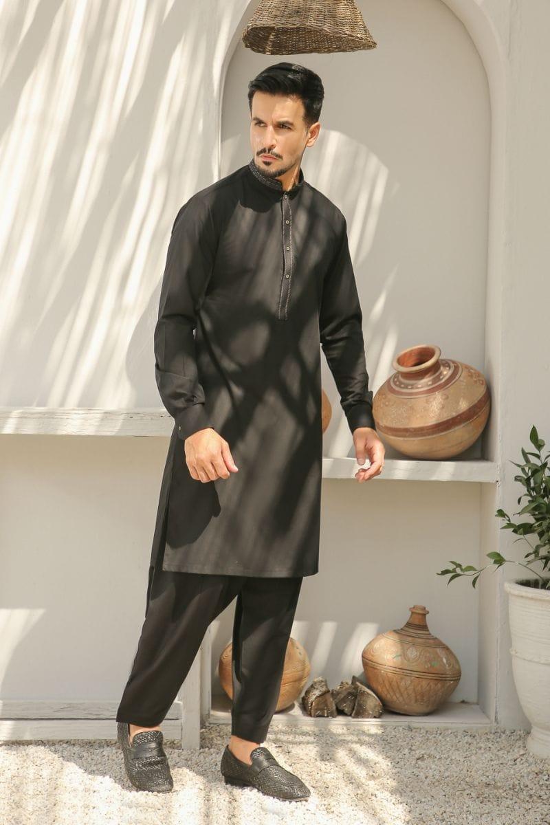 GEM GARMENTS - Qalb - Band Collar - Black - 2 Piece - Studio by TCS