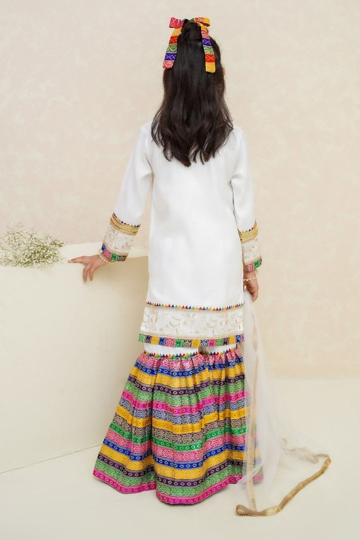 Modest - Mah e Noor - White - Rawsilk - 3 Piece