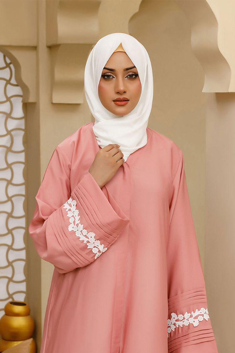 Abaya.pk - AYLIN PINK ABAYA & Hijab - Chiffon & Nada Fabric