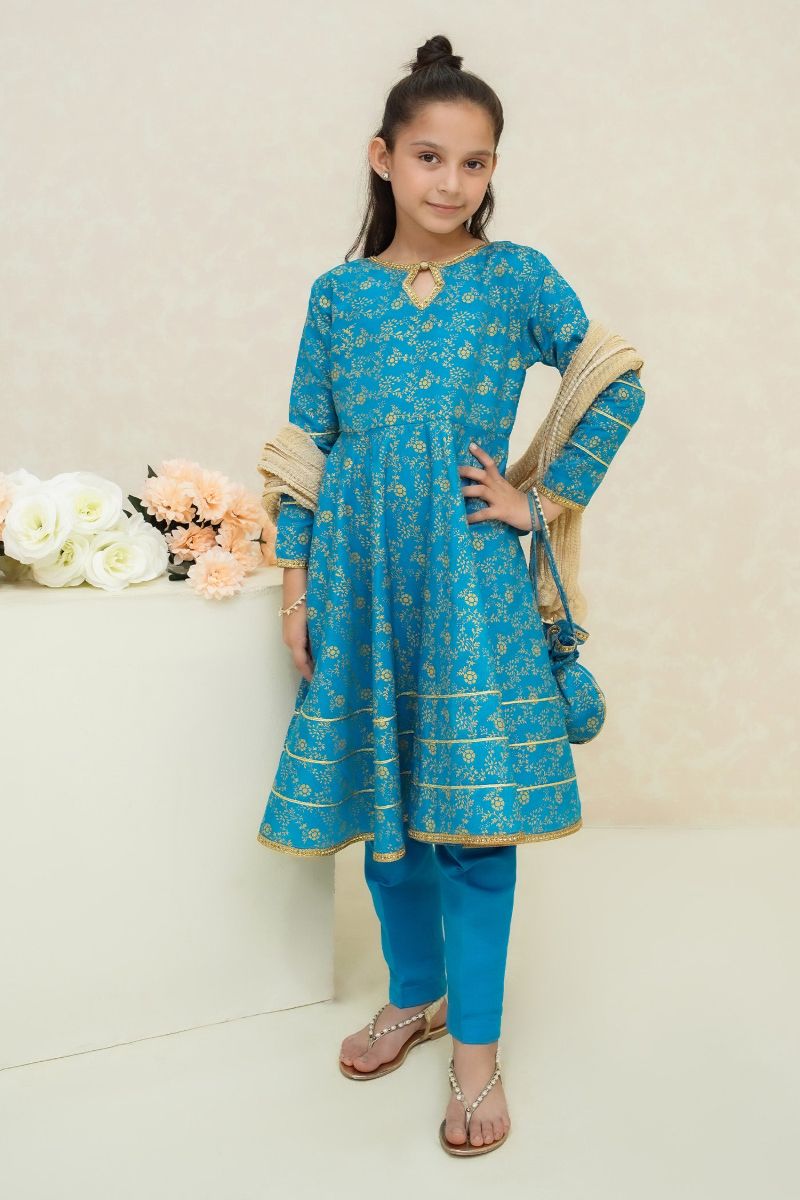 Modest - Asmani - Rawsilk - Blue - Girls 3 Piece Suit